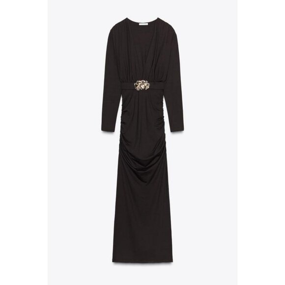 ZARA POLYAMIDE DRESS WITH HARDWARE BELT - Picture 7 of 9